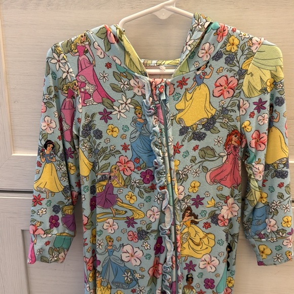 Posh Peanuts Disney Princess Terry Bamboo Hooded Romper - Picture 2 of 8